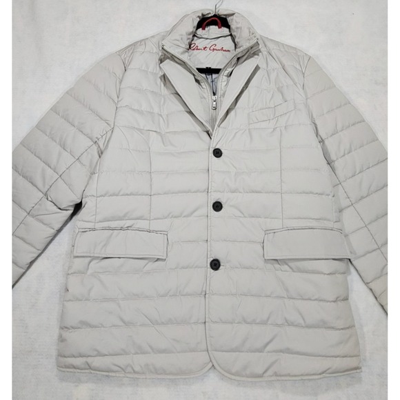 Robert‎ Graham Coat Mens M NEW Devonshire Grey Quilted Dress Single Breasted - Picture 2 of 12